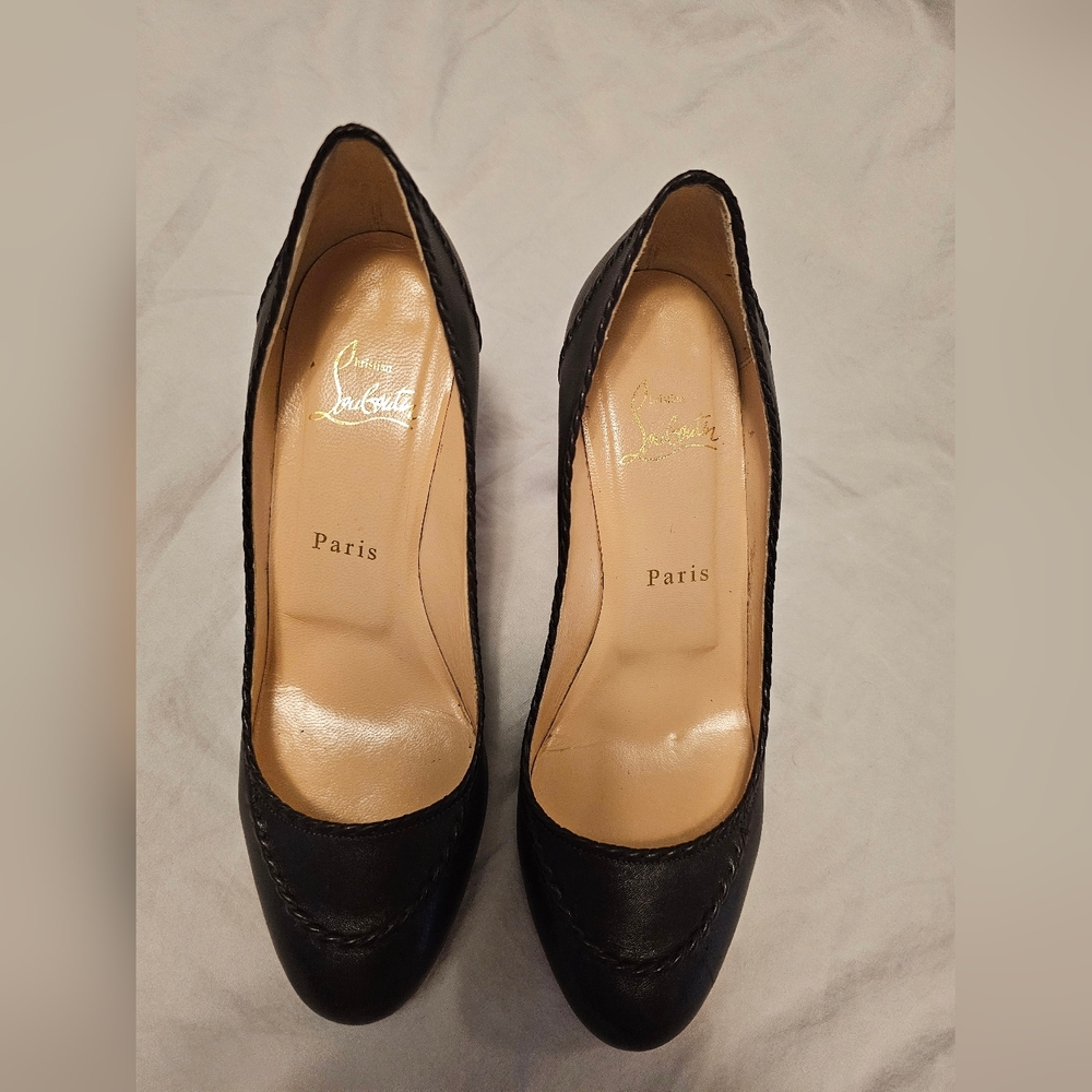 Christian Louboutin Nappa Marpelissimo Twisted 85mm pumps in dark brown leather